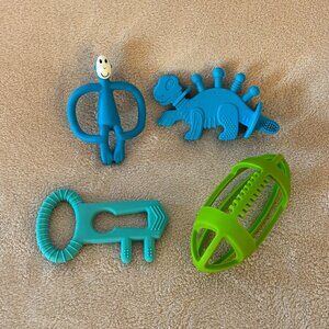 BABY SILICONE TEETHERS Set of 4 for Ages 3+ Months